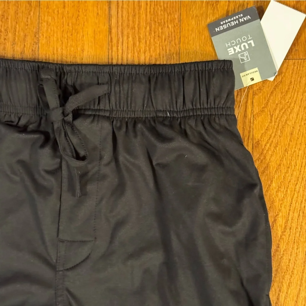 NWT Van Heusen Black Sweatpants with Elastic Waistband Mens Size S - Picture 4 of 4